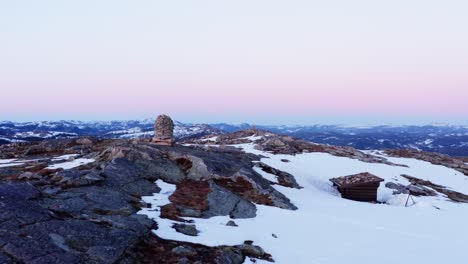 Rocky-Mountains-In-Blaheia,-Norway--Aerial