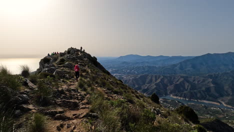 4k-Shot-of-the-last-part-of-the-mountain-hike-at-La-Concha,-Marbella,-Spain