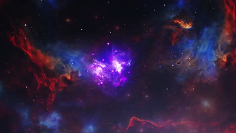 Die-Sterne-Und-Nebel-In-Einem-Farbenfrohen-Universum,-4k