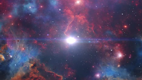 Volando-Las-Estrellas-Y-Las-Nebulosas-En-Un-Universo-Colorido