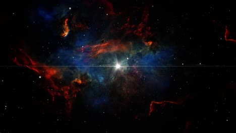 universe,-Space-Flight-Through-The-Nebula-Stars-and-glare