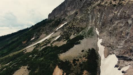 Drone-Footage-of-a-Large-Rocky-Mountainside-Near-Crested-Butte,-Colorado