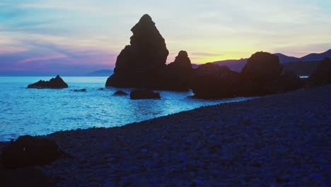 Seamless-sunset-loop-at-a-beach-after-sundown