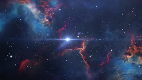 Flying-into-a-beautiful-nebula,-the-universe