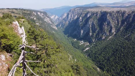Vidikovac-Canyon-in-Durmitor-National-Park,-Montenegro---Aerial-Forward