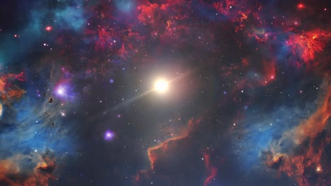 4k-Fliegt-Durch-Sterne-Und-Nebel,-Das-Große-Universum
