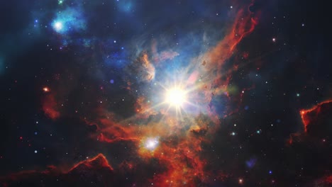 flying-through-the-stars-and-interstellar-Orion-nebulas,-great-universe