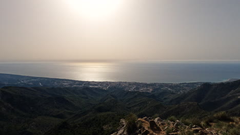 4k-Panning-shot-of-the-view-over-Marbella-city-from-La-Concha-mountain-in-Spain