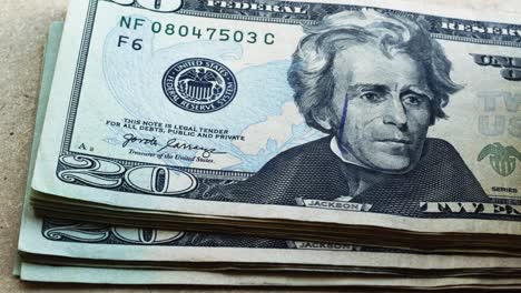 Andrew-Jackson-in-20-dollar-bills-USDs-fliping-4k