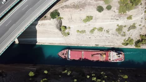 View-from-the-top-of-a-boat-in-the-Corinth-canal-between-greece-and-peloponnese