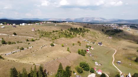 Mountain-Village-Zabljak-in-Durmitor-National-Park,-Montenegro---Aerial