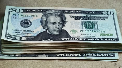 Andrew-Jackson-En-Billetes-De-20-Dólares-Usds-Factura-Completa-4k