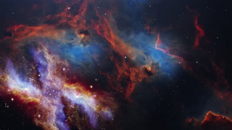 Flight-through-deep-space-nebulae-and-stars-in-deep-space-,-universe-4k