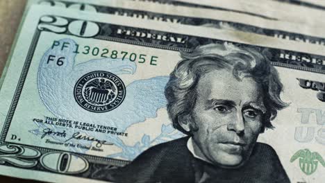 Andrew-Jackson-En-Billetes-De-20-Dólares-Usds-Cerrar-4k
