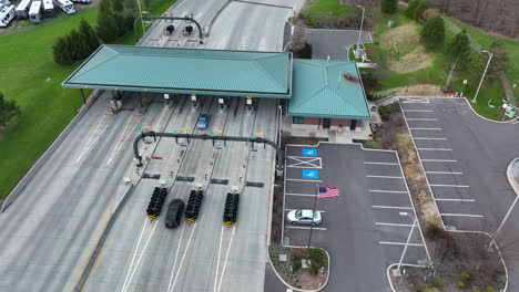 American-flag-at-toll-booth-plaza