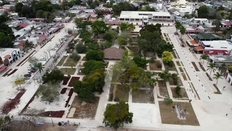 Aerial-View-of-Bacalar-Main-Square-During-Remodeling