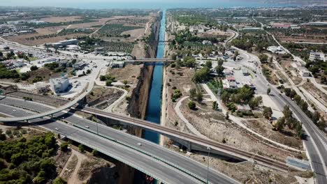 View-of-the-Corinth-canal-and-the-highways-that-cross-it