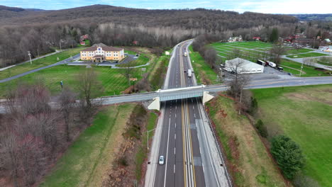 Aerial-of-interstate-highway-in-rural-America