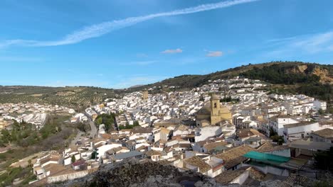 Panoramic-view-over-Montefrio-in-Andalusia,-Spain-with-famous-round-church