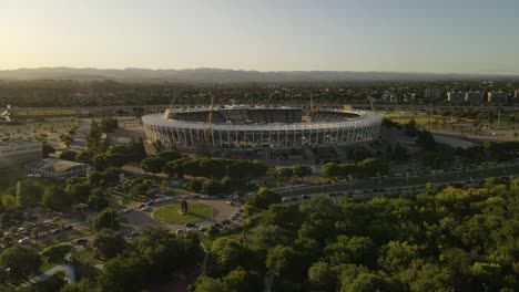 Aerial-view-of-famous-football-stadium,-Estadio-Mario-Alberto-Kempes