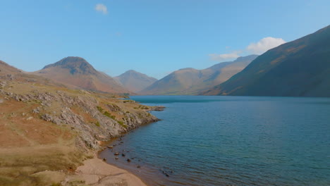 WASTWATER-WASDALE-HEAD-Lake-District-Unesco-National-Park,-Aerial-early-morning-traverse-across-the-lake-level-altitude-Mavic-3-Cine-Prores-422---Clip-4