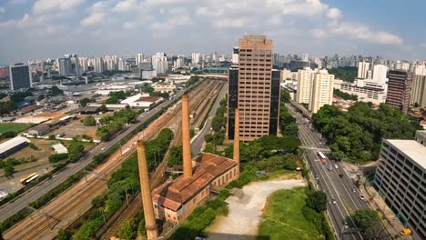 Time-Lapse-of-São-Paulo,-Brazil-at-Industrial-Area-with-Factory