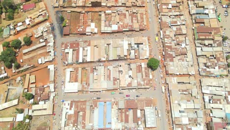 aerial-drone-view-of-rural-community-in-kamatira,-west-pokot,-kapenguria,-Kenya
