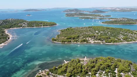 Murter-Kornati-Islands-at-Dalmatia,-Croatia---Aerial-Drone-View