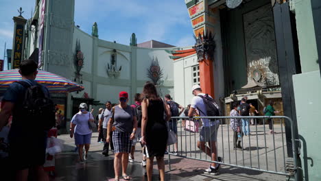 A-Large-Crowd-of-Tourists-Visit-The-Chinese-Theater-on-Hollywood's-Walk-of-Fame