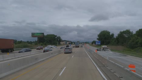 POV:-Driving-on-the-right-side-of-the-highway-in-Merrillville,-Indiana