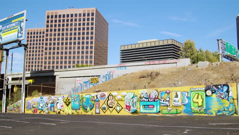 A-mural-depicting-education-themes-painted-by-the-K4P-graffiti-crew,-a-group-of-well-known-LA-artists