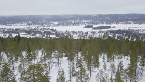 Winteransichten-Vom-Ounasvaara-Hügel-Bei-Rovaniemi