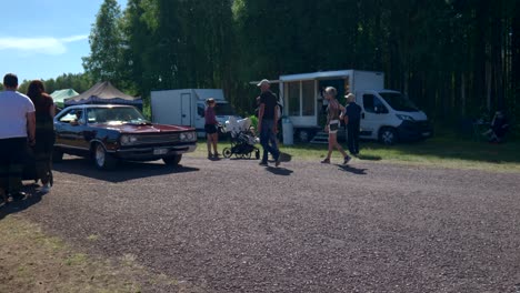 Showing-American-Old-Cars-for-Spectators-at-a-Classic-Car-Event-in-Sweden