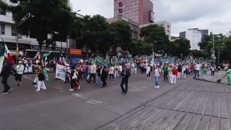 Demonstranten,-Die-Friedlich-Protestieren,-Mexiko-Stadt,-Ökologe,-Grüne-Partei