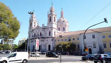 Estrela-Basilika-Im-Stadtzentrum-Von-Lissabon-An-Sonnigen-Sommertagen
