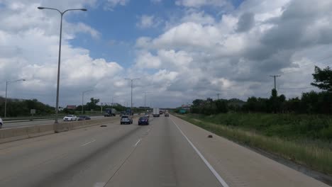 POV:-driving-fast-in-the-highway-of-Chicago,-Illinois
