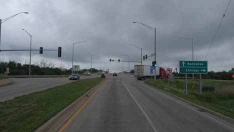 Pov:-Autofahren-Auf-Der-Autobahn-In-Monee,-Illinois