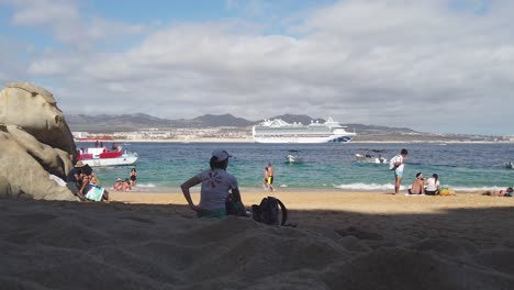 Entspannen-Am-Strand,-Playa-Del-Amor-Los-Cabos,-Baja-California-Sur-Mexiko-20.-Januar-2022