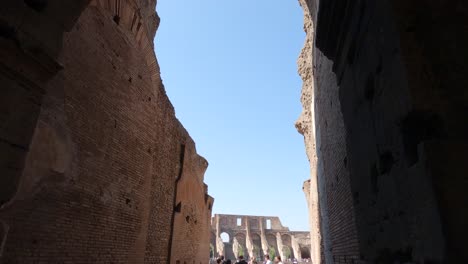 Entrance-to-the-arena-for-gladiators-of-the-Roman-Empire,-world-wonder-Colosseum-in-Rome