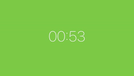 Einfache-Neunundfünfzig-Sekunden-Weißer-Digitaler-Countdown-Timer-Grüner-Bildschirm-Chroma-Key-Timer,-Zähler,-Isoliert