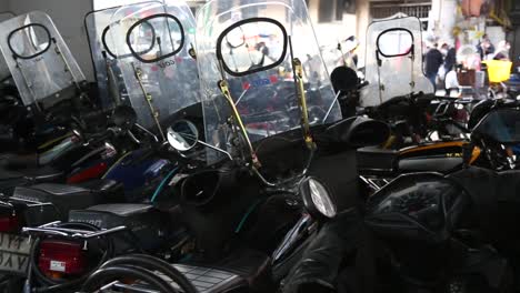 Motorbike-windshield-in-Tehran,-Iran