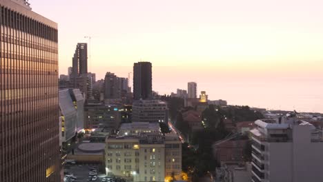 An-aerial-view-of-Beirut-city-and-Al-Hamra-Street-from-the-rooftop-of-the-Rotana-Al-Hamra-on-26-July,-2022