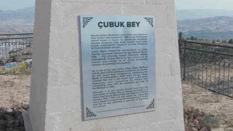 Çubuk-Bey-statue-plaque-with-historic-information