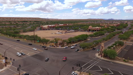 Aerial-view-of-intersection-in-Sahuarita,-Arizona