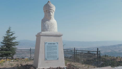 Historic-Çubuk-Bey-statue-at-Harput-Wide-shot