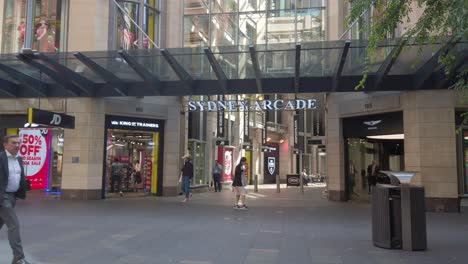 Sydney-Arcade-Im-Einkaufsviertel-Pitt-Street-Mall,-New-South-Wales,-Australien