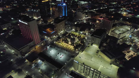 Centro-De-La-Ciudad-De-El-Paso-Texas-Paisaje-Urbano-Por-La-Noche