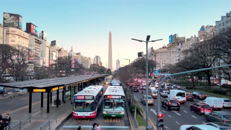 Buses-pass-through-bus-lanes-during-rush-hour-traffic-along-July-9-Avenue