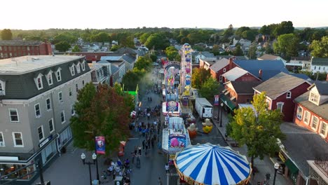 Aerial-reveal-of-street-fair
