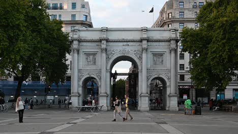 The-Historical-Landmark-of-Marble-Arch-within-Central-London,-United-Kingdom